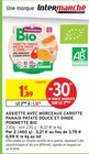 ASSIETTE AVEC MORCEAUX CAROTTE PANAIS PATATE DOUCE ET DINDE POMMETTE BIO - Pommette en promo chez Intermarché Angers à 1,32 €