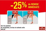 -25% de remise immédiate sur les gammes de socquettes, mi-bas et collants voile Influx - Influx en promo chez Carrefour Tourcoing