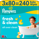 LINGETTES NÉTTOYANTES FRESH CLEAN PAMPERS - PAMPERS en promo chez Auchan Hypermarché Roubaix à 4,94 €