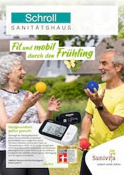 Aktueller Sanitätshaus Schroll GmbH & Co. KG Prospekt mit Blutdruckmessgerät, "Fit und mobil durch den Frühling", Seite 1
