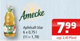 Apfelsaft klar Angebote von Amecke bei Getränke Oase Rheda-Wiedenbrück für 7,99 €