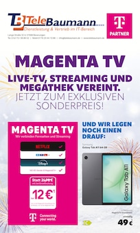 Telebaumann Prospekt MAGENTA TV mit 8 Seiten