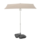 Aktuelles Sonnenschirm mit Ständer neigbar graubeige/weiß dunkelgrau Angebot bei IKEA in Bielefeld ab 60,00 €