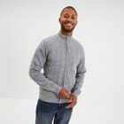 Gilet à torsades et col montant gris clair homme dans le catalogue La Halle