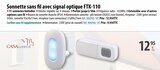 Sonnette sans fil avec signal optique FTK-110 - CASAcontrol à 9,95 € dans le catalogue PEARL