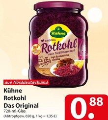 Kühne Rotkohl Das Original bei famila Nordost in Hamburg Kühne Rotkohl Das Original im Angebot bei famila Nordost Hamburg für 0,88 €