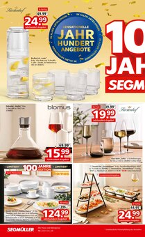 Tafel-Set im Segmüller Prospekt "100 Jahre Jubiläumsfinale bei Segmüller" mit 28 Seiten (Nürnberg)