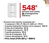 Armoire avec portes en promo chez Castorama Armoire avec portes dans le catalogue Castorama