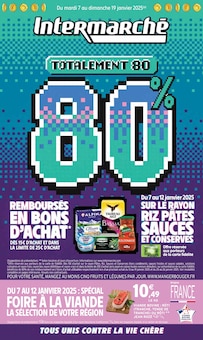 Prospectus Intermarché de la semaine "Totalement 80 80%" avec 1 pages, valide du 07/01/2025 au 19/01/2025 pour Champagné et alentours