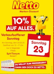 Aktueller Netto Marken-Discount Prospekt, "Verkaufsoffener Sonntag - 10% AUF ALLES.", mit Angeboten der Woche, gültig von 23.02.2025 bis 23.02.2025