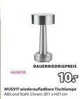 MUSVIT wiederaufladbare Tischlampe im aktuellen JYSK Prospekt