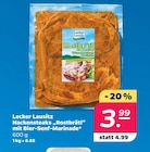 Nackensteaks „Rostbrätl” mit Bier-Senf-Marinade von Lecker Lausitz für 3,99 € bei Netto mit dem Scottie im Angebot Nackensteaks „Rostbrätl” mit Bier-Senf-Marinade von Lecker Lausitz im aktuellen Netto mit dem Scottie Prospekt