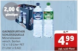 Mineralwasser im Angebot bei Getränke Quelle WVG in Halle Mineralwasser Angebote von GAENSEFURTHER SCHLOSSQUELLE bei Getränke Quelle WVG Halle für 4,99 €