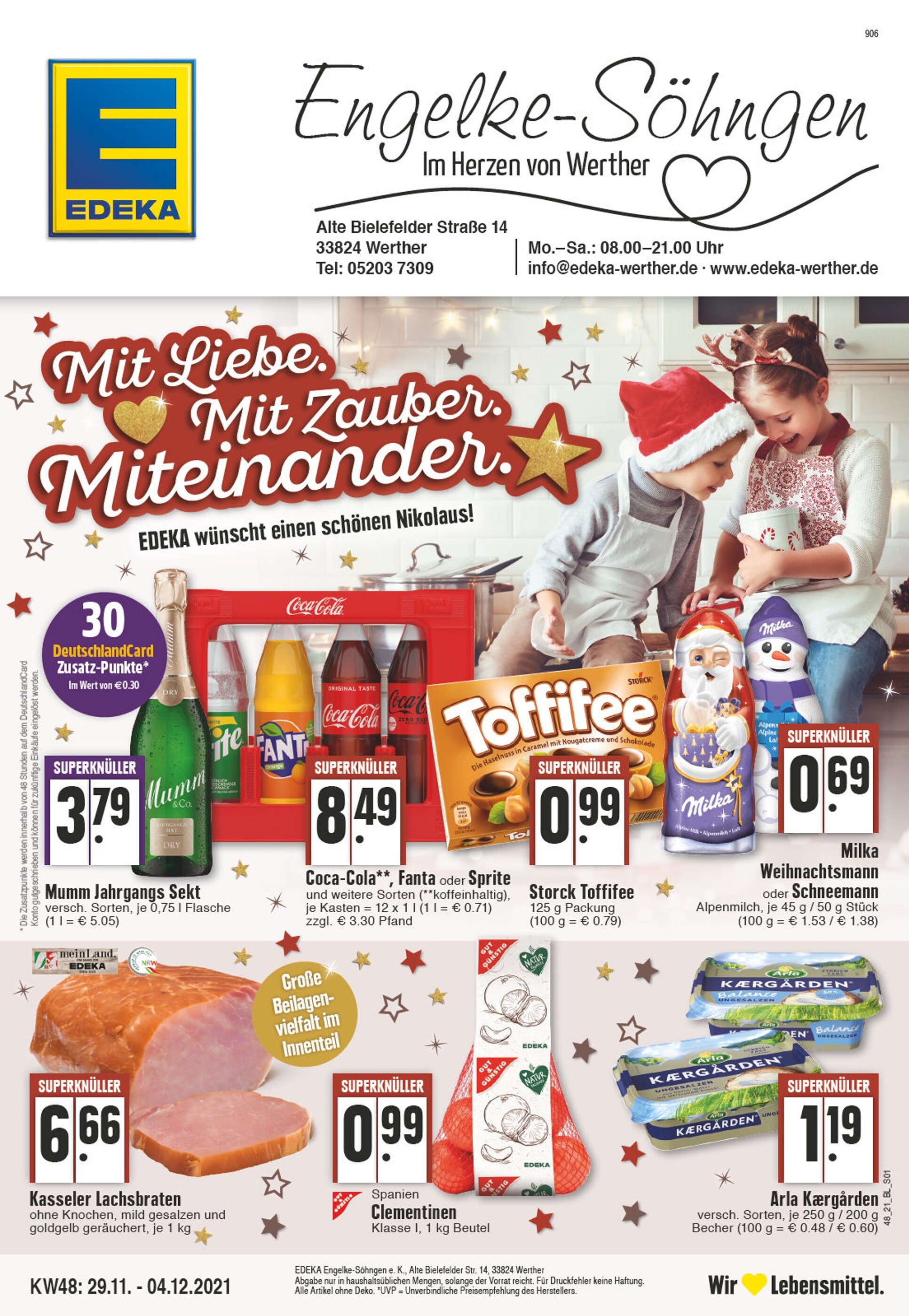 EDEKA Prospekt für Spenge mit 24 Seiten EDEKA Prospekt für Spenge: "Aktuelle Angebote", 24 Seiten, 29.11.2021 - 04.12.2021