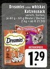 Aktuelles Dreamies oder whiskas Katzensnack Angebot bei EDEKA in Moers ab 1,29 €