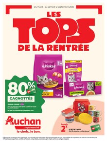 Catalogue Auchan Supermarché de la semaine 36, "LES TOPS DE LA RENTRÉE", page 1, 01/09/2026 - 12/09/2026 Prospectus Auchan Supermarché en cours, "LES TOPS DE LA RENTRÉE", page 1 sur 12