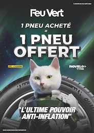 Prospectus Feu Vert à Asnières-sur-Seine, "1 PNEU ACHETÉ = -20% SUR LE 2ÈME PNEU", 1 page, 28/08/2024 - 24/09/2024