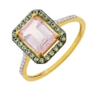 Bague en or jaune et rhodié quartz rose péridots et diamants en promo à 425,00 € chez E.Leclerc Bague en or jaune et rhodié quartz rose péridots et diamants dans le catalogue E.Leclerc