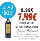 Prima nature merlot sans sulfite - GERARD BERTRAND dans le catalogue Naturalia