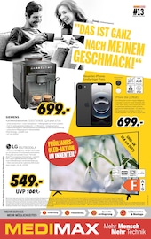 Aktueller MEDIMAX Prospekt mit Kaffeeautomat, "DAS IST GANZ NACH MEINEM GESCHMACK!", Seite 1