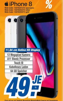 iPhone 8 bei HEM expert in Schwäbisch Hall iPhone 8 im Angebot bei HEM expert Schwäbisch Hall für 49,00 €