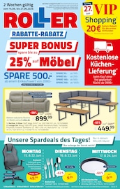 ROLLER Möbel & Einrichtung Prospekt der aktuellen Woche mit 16 Seiten, gültig von 14.06.2026 bis 27.06.2026, in Aichach und Umgebung Aktueller ROLLER Möbel & Einrichtung Prospekt in Aichach und Umgebung, "ROLLER RABATTE RABATZ" mit 16 Seiten, 14.06.2026 - 27.06.2026