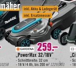 PowerMax 32/18V von Gardena für 259,00 € bei Hornbach im Angebot PowerMax 32/18V von Gardena im aktuellen Hornbach Prospekt