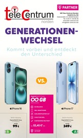 WR Tele-Centrum Norden GmbH & Co.KG Elektromärkte Prospekt der aktuellen Woche mit 8 Seiten, gültig von 01.11.2025 bis 30.11.2025, in Aurich und Umgebung Aktueller WR Tele-Centrum Norden GmbH & Co.KG Elektromärkte Prospekt in Aurich und Umgebung, "GENERATIONEN-WECHSEL" mit 8 Seiten, 01.11.2025 - 30.11.2025