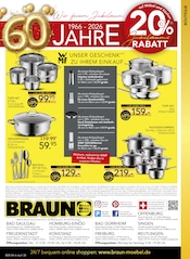 Pfanne im BRAUN Möbel-Center Prospekt in Konstanz Aktueller BRAUN Möbel-Center Prospekt mit Pfanne, "60 JAHRE BRAUN MÖBEL-CENTER", Seite 20