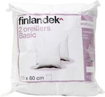Lot de 2 oreillers BASIC - finlandek - Géant Casino à Noisy-le-Sec Lot de 2 oreillers BASIC - finlandek en promo chez Géant Casino Noisy-le-Sec