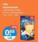 Katzensnacks von Felix im aktuellen V-Markt Prospekt für 0,88 €