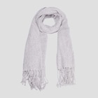 Écharpe à bords franges longues gris femme à La Halle dans Neuf-Marché