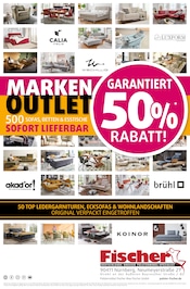 Aktueller Polstermöbel Fischer Prospekt mit Schlafzimmer, "MARKEN OUTLET", Seite 1