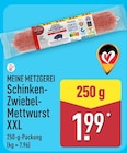 Aktuelle Mettwurst Angebote bei ALDI Nord in Hannover Aktuelles Schinken-Zwiebel-Mettwurst XXL Angebot bei ALDI Nord in Hannover ab 1,99 €