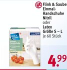 Einmal- Handschuhe Nitril oder Latex Angebote von Flink & Sauber bei Rossmann Kaufbeuren für 4,99 €