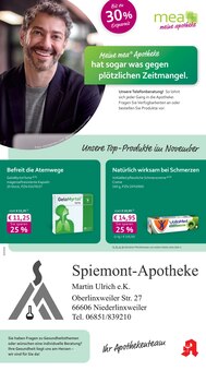 Aktueller mea - meine apotheke Prospekt (Sankt Wendel, 4 Seiten zum blättern mea - meine apotheke Prospekt Unsere November-Angebote mit 4 Seiten