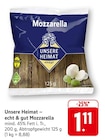EDEKA Tübingen - echt & gut Mozzarella Angebot im Prospekt echt & gut Mozzarella bei EDEKA im Tübingen Prospekt für 1,11 €