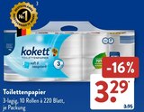 Toilettenpapier von kokett im aktuellen ALDI SÜD Prospekt für 3,29 €