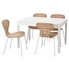 Tisch und 4 Stühle weiß/Rattan weiß im IKEA Prospekt zum Preis von 528,96 €