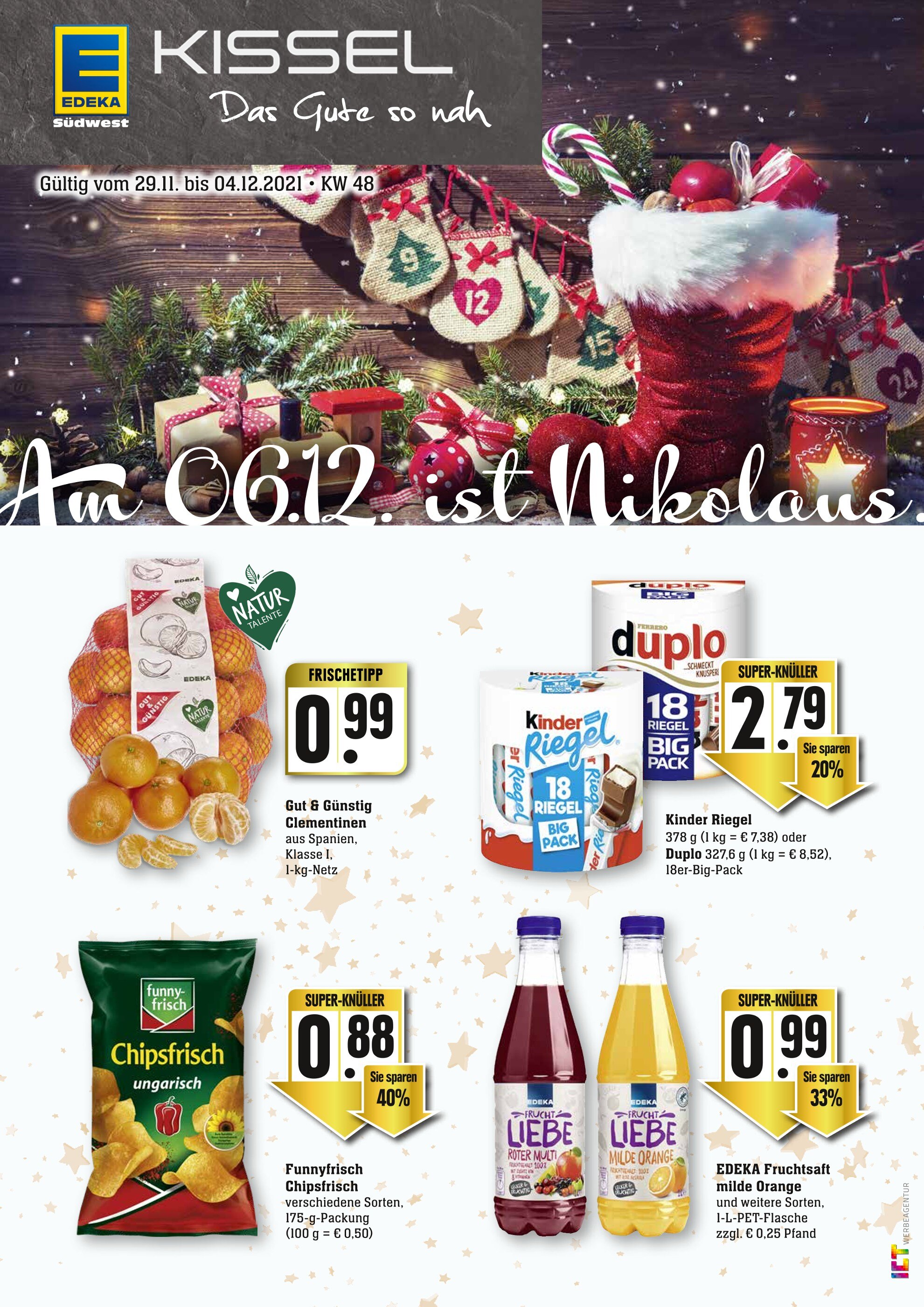 EDEKA Prospekt für Kirrweiler mit 12 Seiten EDEKA Prospekt für Kirrweiler: "Aktuelle Angebote", 12 Seiten, 29.11.2021 - 04.12.2021