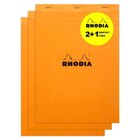 Rhodia - 2 Blocs notes N°18 - 80 feuilles - 80 g - petits carreaux + 1 gratuit à 8,60 € dans le catalogue Bureau Vallée