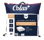 Lot de 2 oreillers - COLAS NORMAND en promo chez Carrefour Aix-les-Bains à 14,99 €