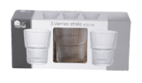 3 verres striés - DÉCLIC'HOME en promo à 2,99 € chez Stokomani 3 verres striés - DÉCLIC'HOME dans le catalogue Stokomani