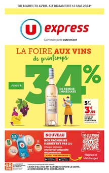 Prospectus U Express à Lillebonne, "La foire aux vins de printemps", 1 page de promos valables du 30/04/2024 au 12/05/2024