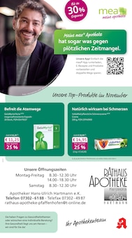 Aktueller mea - meine apotheke Prospekt "Unsere November-Angebote" Seite 1 von 4 Seiten für Pfaffenhofen