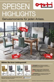 Esstisch im Opti-Wohnwelt Prospekt in Eisenach Aktueller Opti-Wohnwelt Prospekt mit Esstisch, "Speisen Highlights", Seite 1
