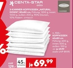3-Kammer-Kopfkissen 'Natural Down' von Centa-Star im aktuellen porta Möbel Prospekt für 49,99 €