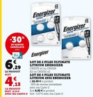 Lot de 2 piles Ultimate Lithium - Energizer - Super U à Perpignan Lot de 2 piles Ultimate Lithium - Energizer en promo chez Super U Perpignan à 4,15 €
