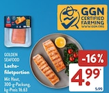 Lachsfiletportion von GOLDEN SEAFOOD für 4,99 € bei ALDI SÜD im Angebot Lachsfiletportion von GOLDEN SEAFOOD im aktuellen ALDI SÜD Prospekt