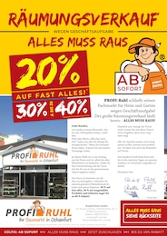 Baumärkte Prospekt von Profi Ruhl in Kitzingen Aktueller Profi Ruhl Baumärkte Prospekt für Kitzingen: Räumungsverkauf mit 2} Seiten, 05.09.2026 - 31.12.2026